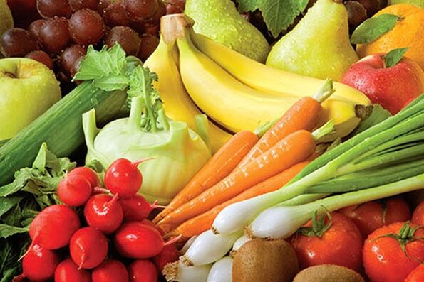 frutta e verdura fresca per aumentare la potenza